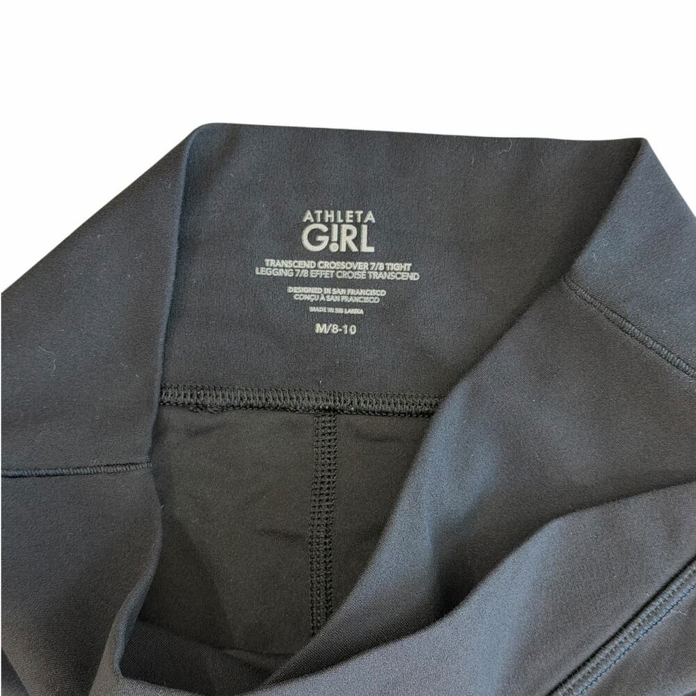 Athleta Girl Transcend Crossover 7/8 Leggings Black Medium 8-10y - Picture 2 of 4